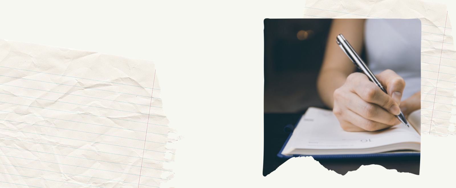 picture of a person writing with a pen in a notebook